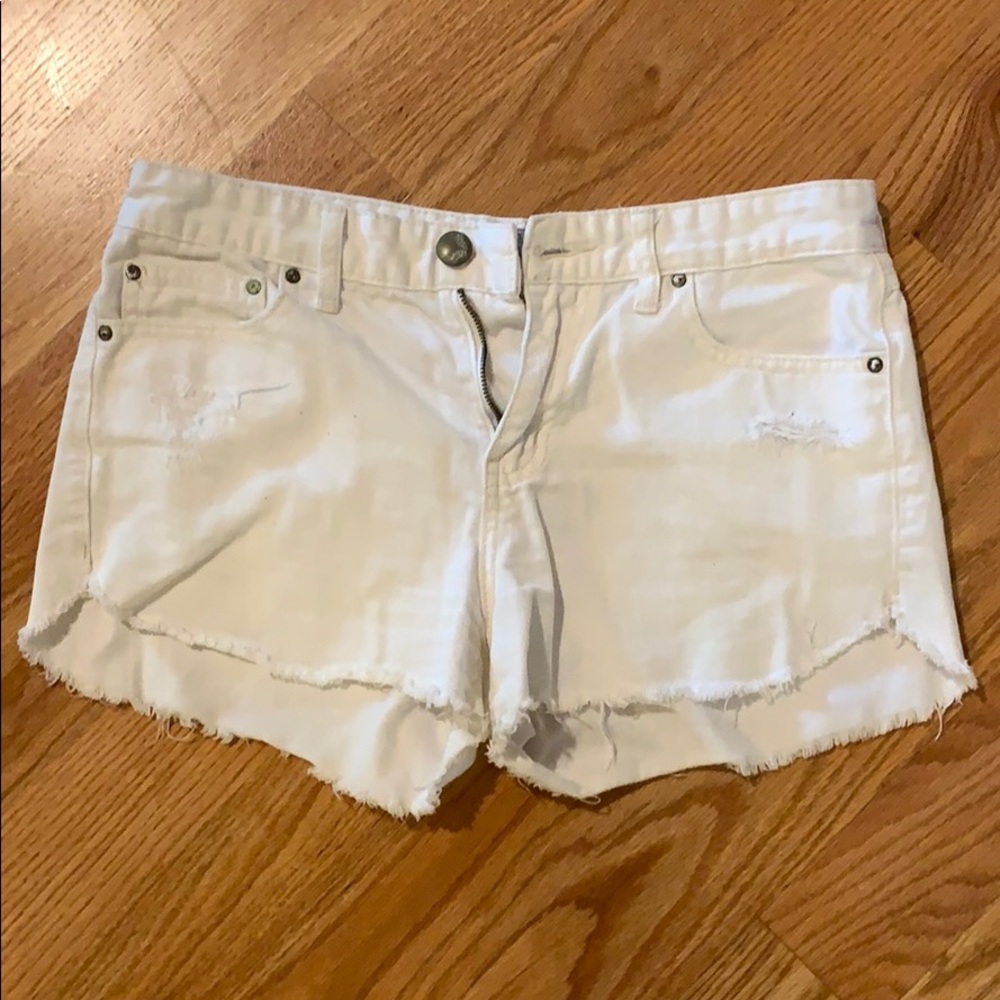 Free People White Denim Shorts